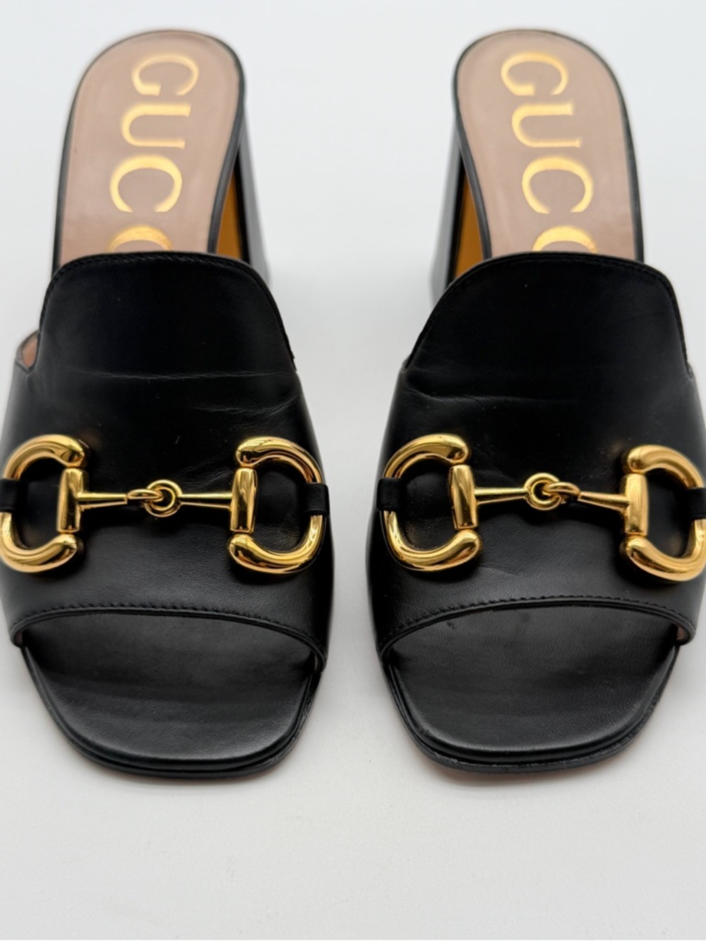 Gucci Baby Horsebit Block Heel
Slide Mules Leather Black EU 38.5 US 8.5 - Picture 3 of 11